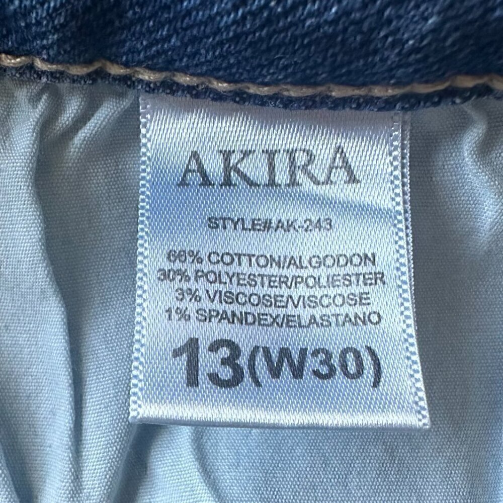 EUC - AKIRA Label Too Good High Waisted Rhinestone Fringe Skinny Jeans - Size 13 - Picture 15 of 15